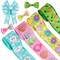 Easter Wired Edge Ribbon 30 Yard Easter Egg Bunny Rabbit Carrot Ribbon Pastel Spring Color Craft Ribbon Fabric Decorative Wrapping Ribbon Roll for Gift Hair Bow Sewing Crafts Supplies, 4 Roll